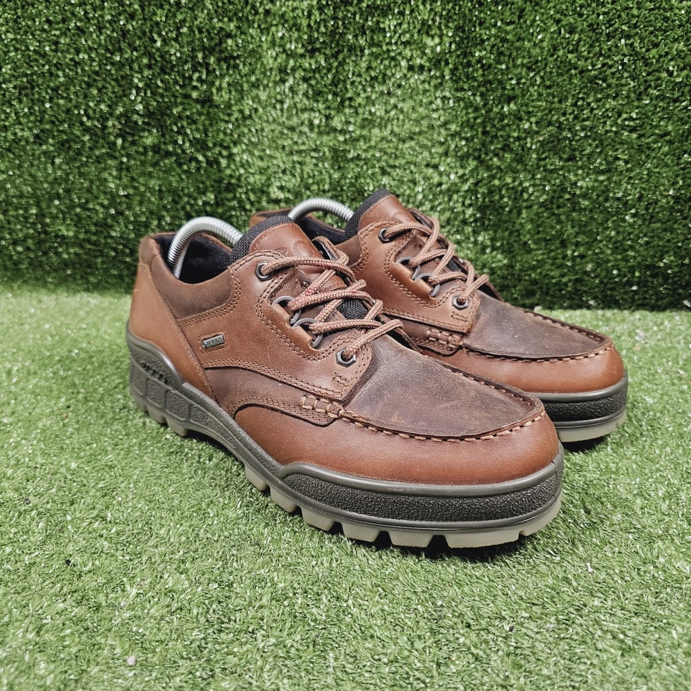 Ecco Track 25 Brown Leather Goretex Low Waterproof Hiking Boots Mens 42 US 8